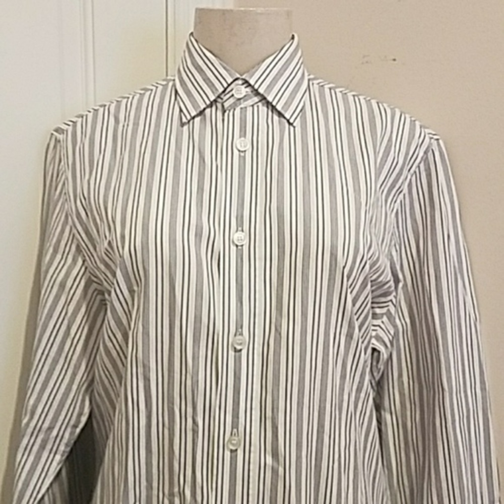 HUGO BOSS DRESS SHIRT Striped BUTTON DOWN TOP SIZE SMALL